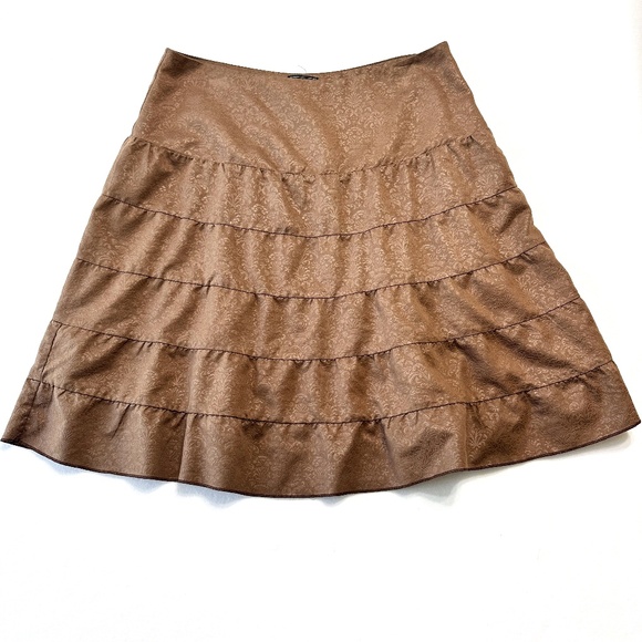 Vintage Tunique Tiered Knee Length Western Skirt Women’s Size XL Tan - Picture 1 of 8